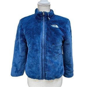 The North Face Navy Blue Reversible Faux Fur Fleece Windbreaker Jacket